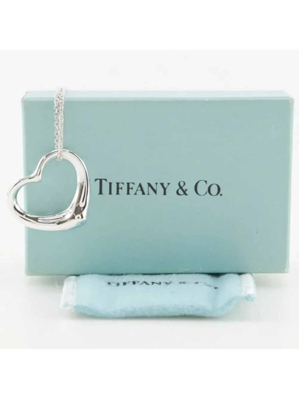 Tiffany & Co Open Heart Elsa Peretti 925 Sterling Silver Necklace